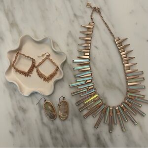 TWO Kendra Scott Earrings and One Necklace